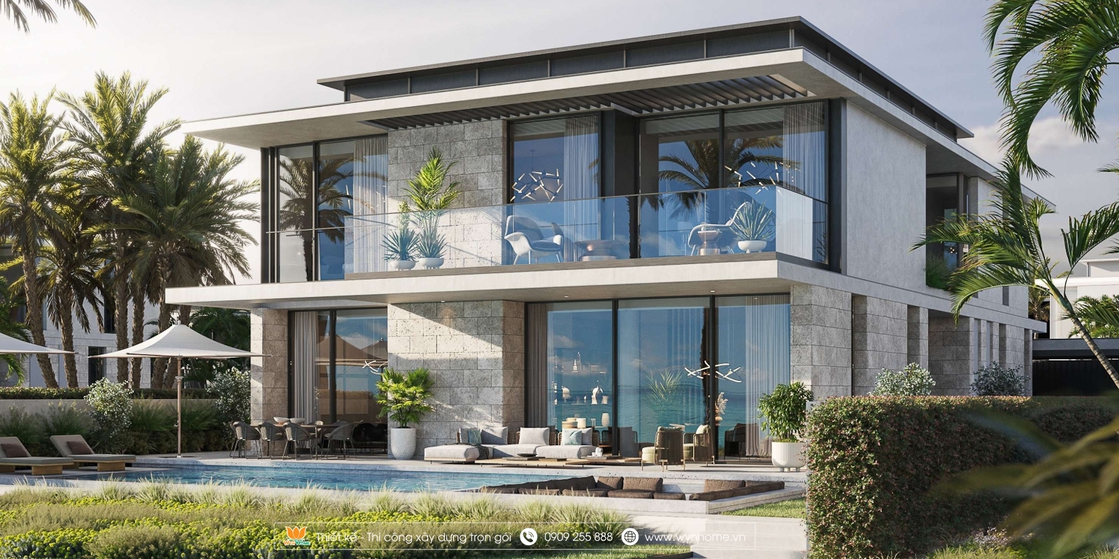 mẫu nhà biệt thự 2 tầng