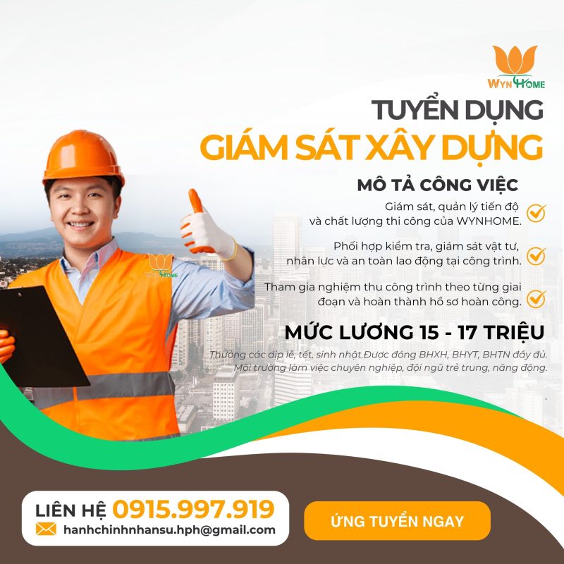 tuyển dụng giám sát xây dựng hải phòng