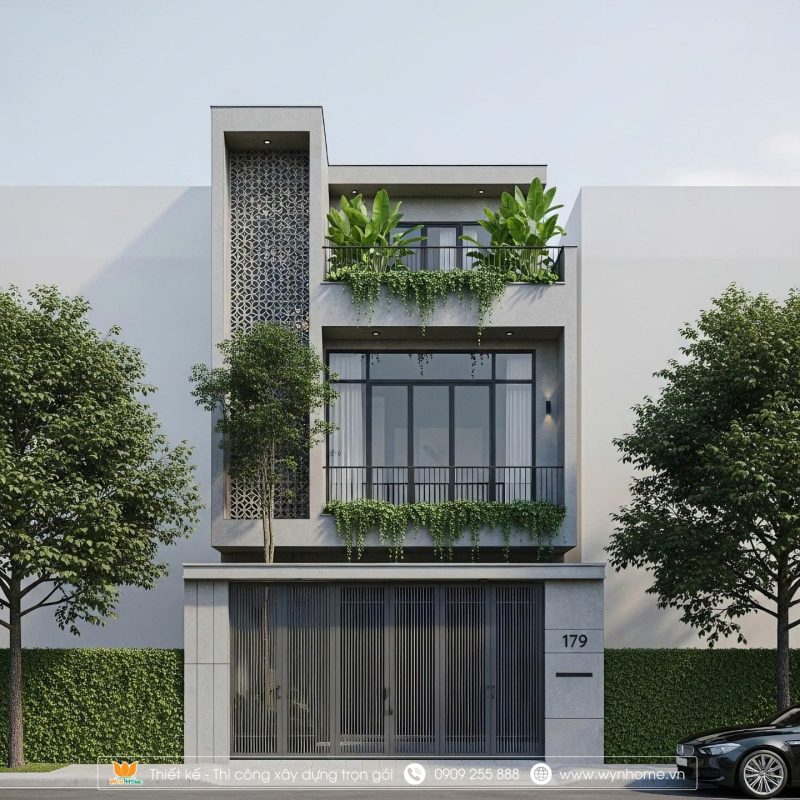 mặt tiền nhà phố 3 tầng đẹp
