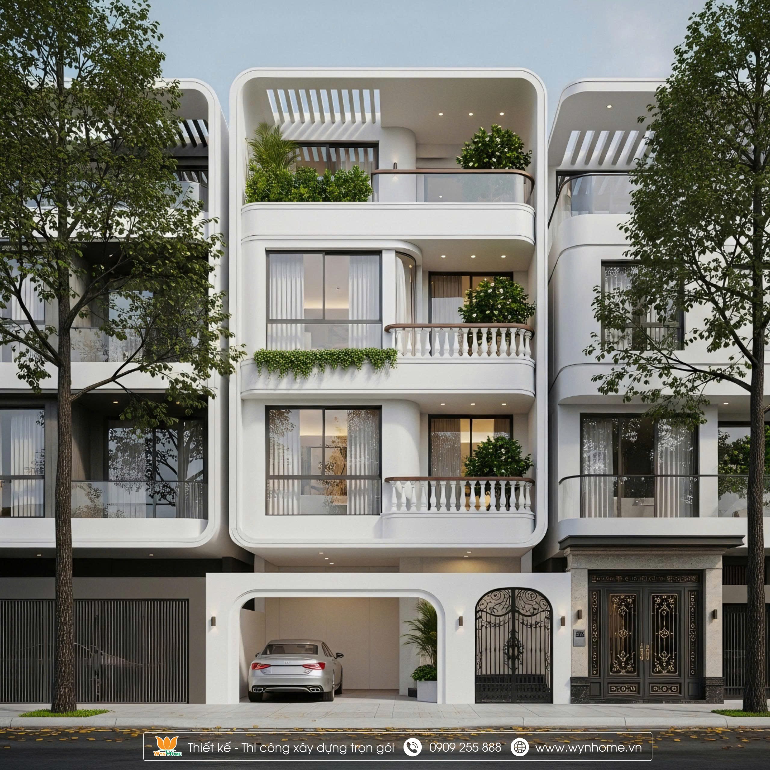 Thiết kế nhà phố đẹp 4 tầng – Mr. Đức Huy