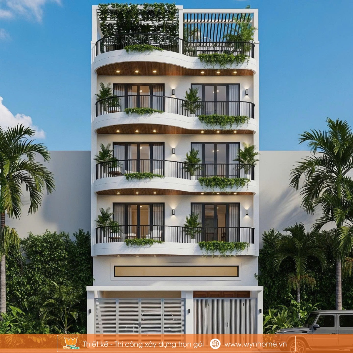 Nhà phố hiện đại 5 tầng – Mr. Trúc