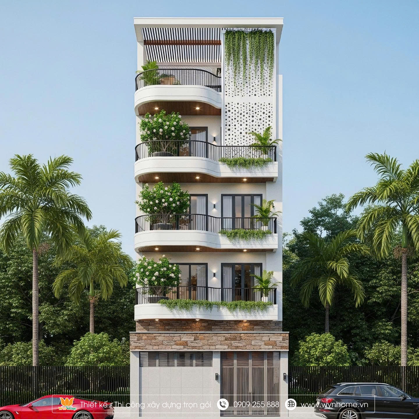 Nhà phố hiện đại 5 tầng – Mrs. Hải Trần