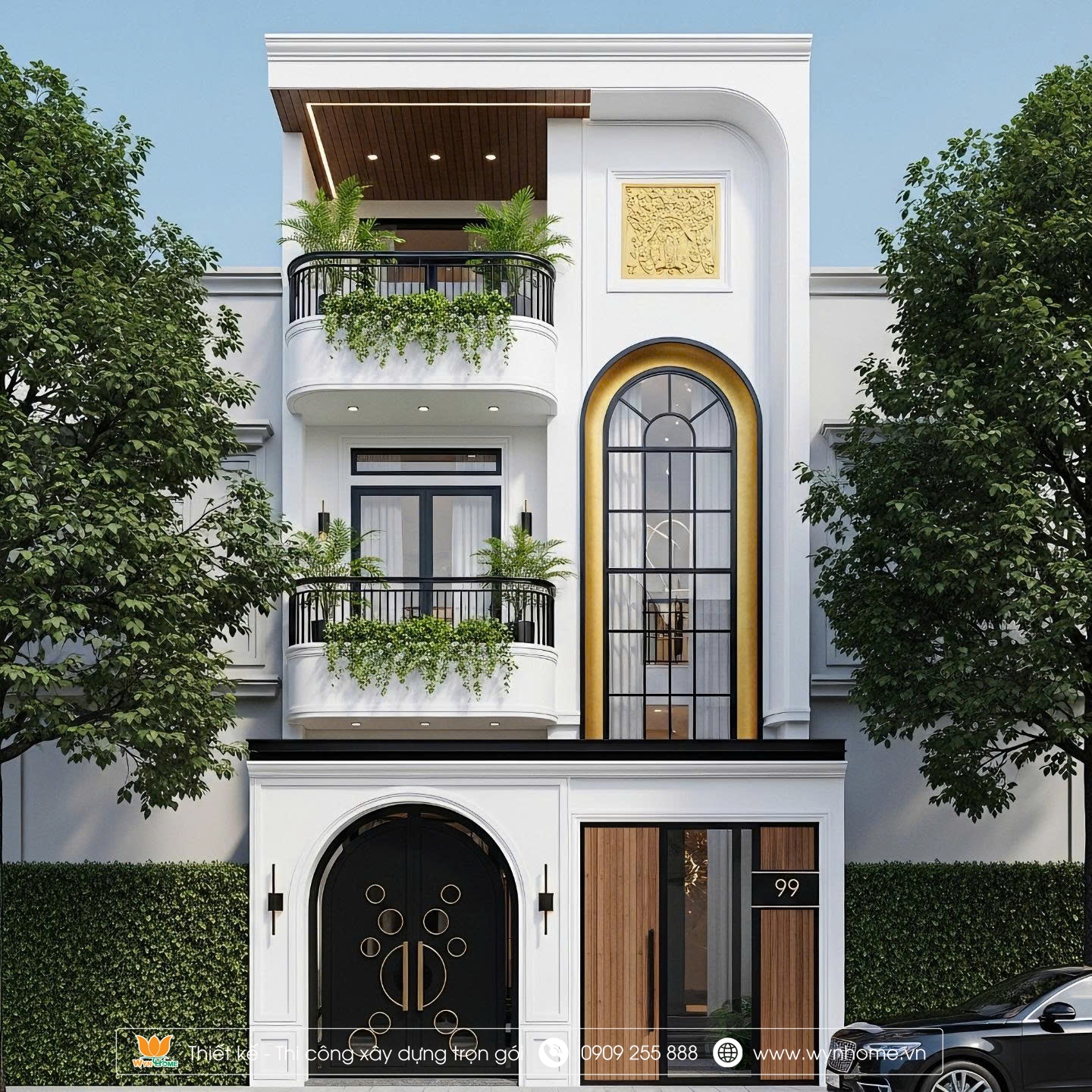 Nhà phố hiện đại 3 tầng – Mrs. Đỗ Huệ