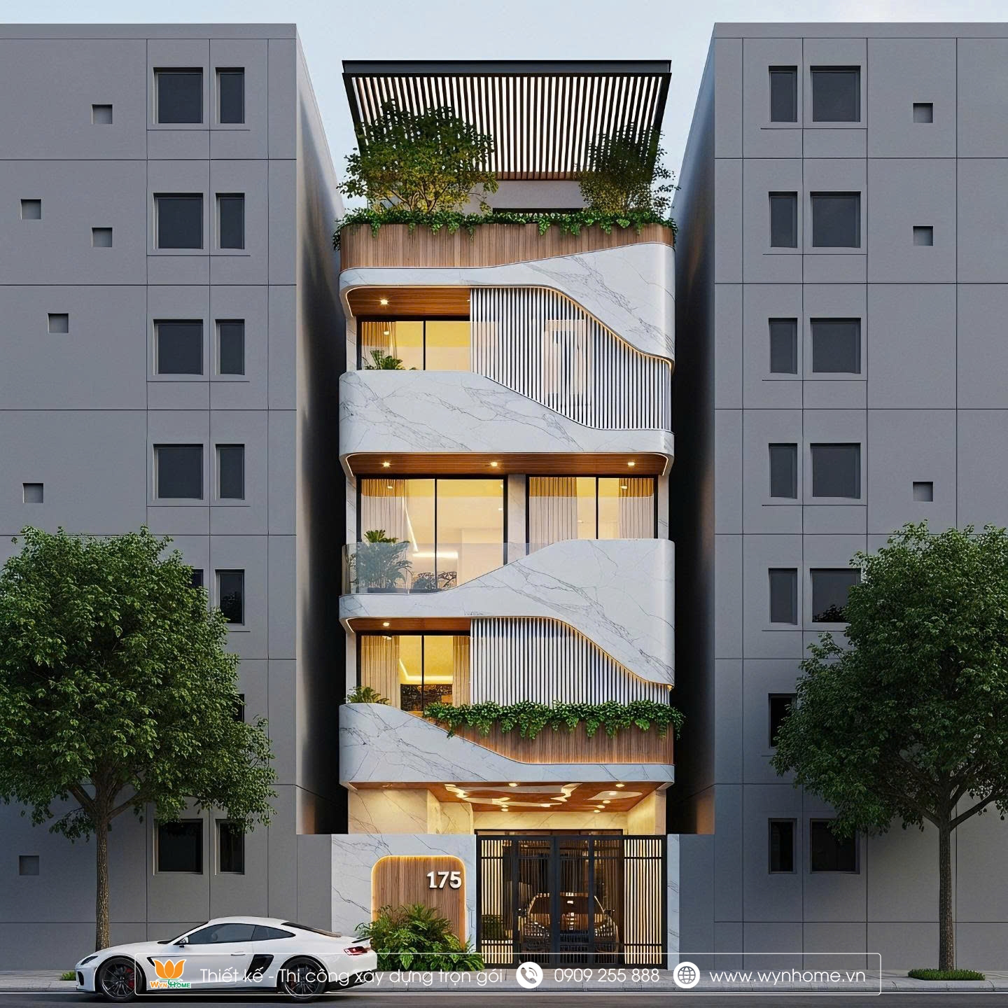 Nhà phố hiện đại 4 tầng 1 tum