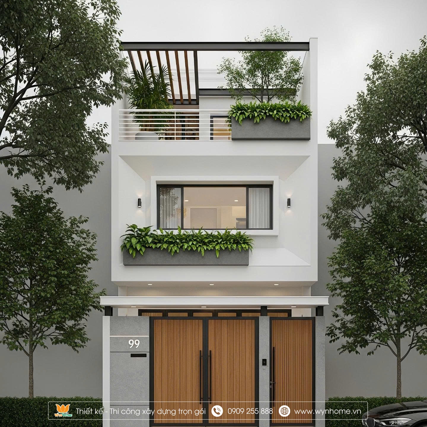 mẫu nhà 3 tầng hiện đại