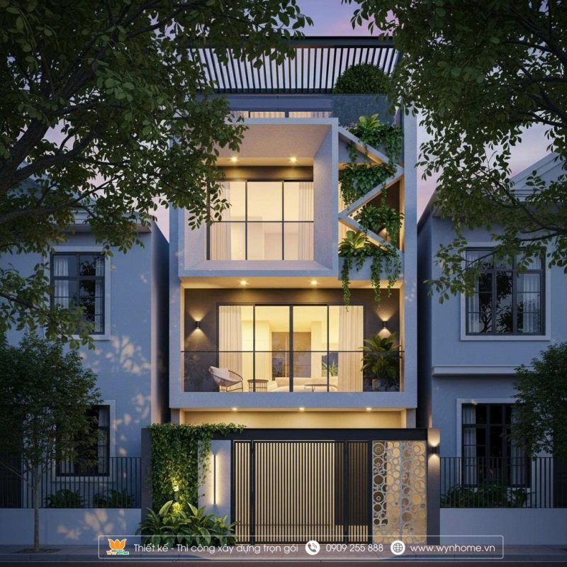 mẫu nhà 3 tầng hiện đại