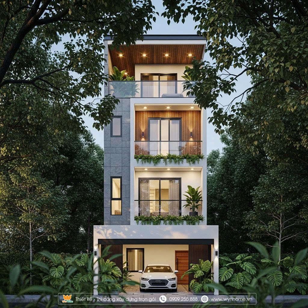 mẫu nhà 4 tầng đẹp