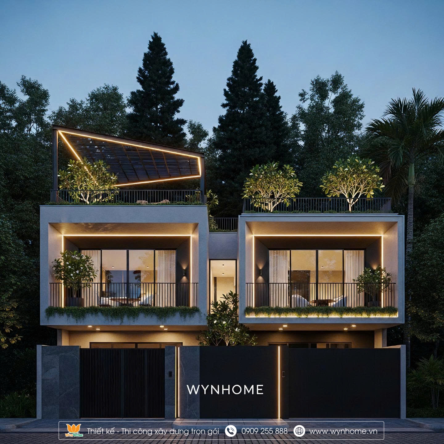 nhà biệt thự 2 tầng đẹp hiện đại