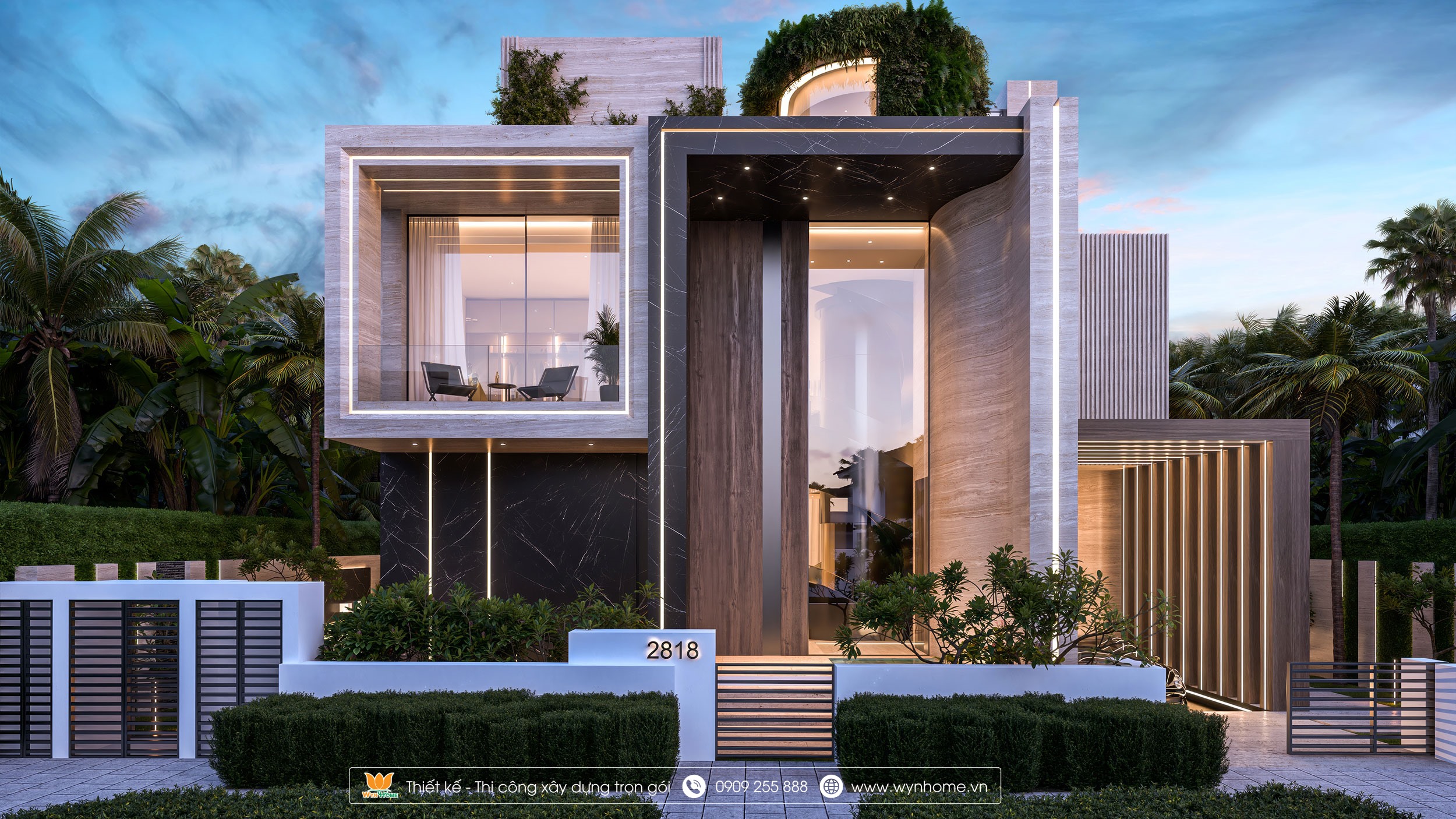 nhà biệt thự 2 tầng đẹp hiện đại