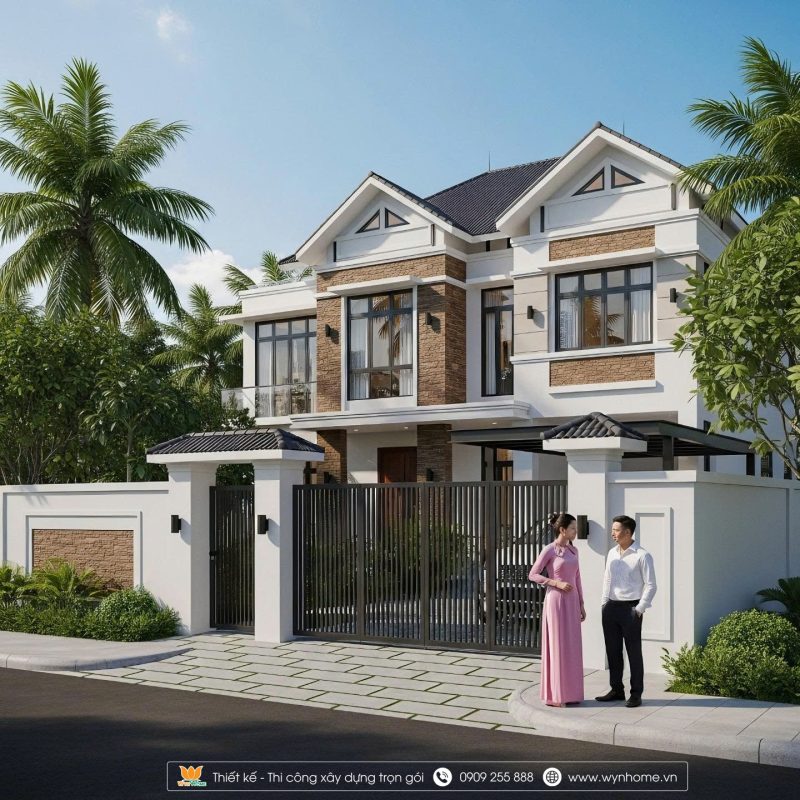 nhà biệt thự 2 tầng đẹp hiện đại