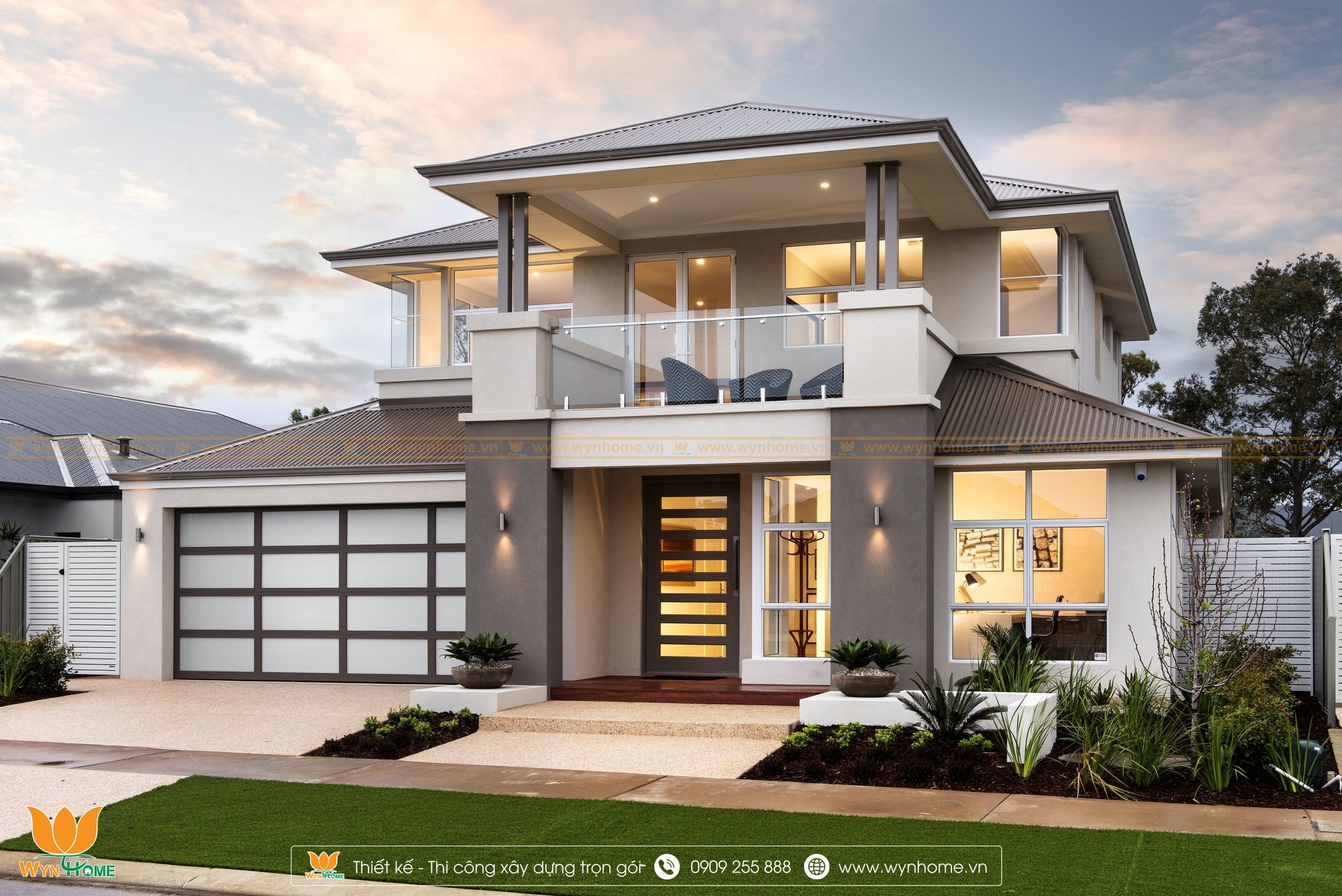 nhà biệt thự 2 tầng đẹp hiện đại