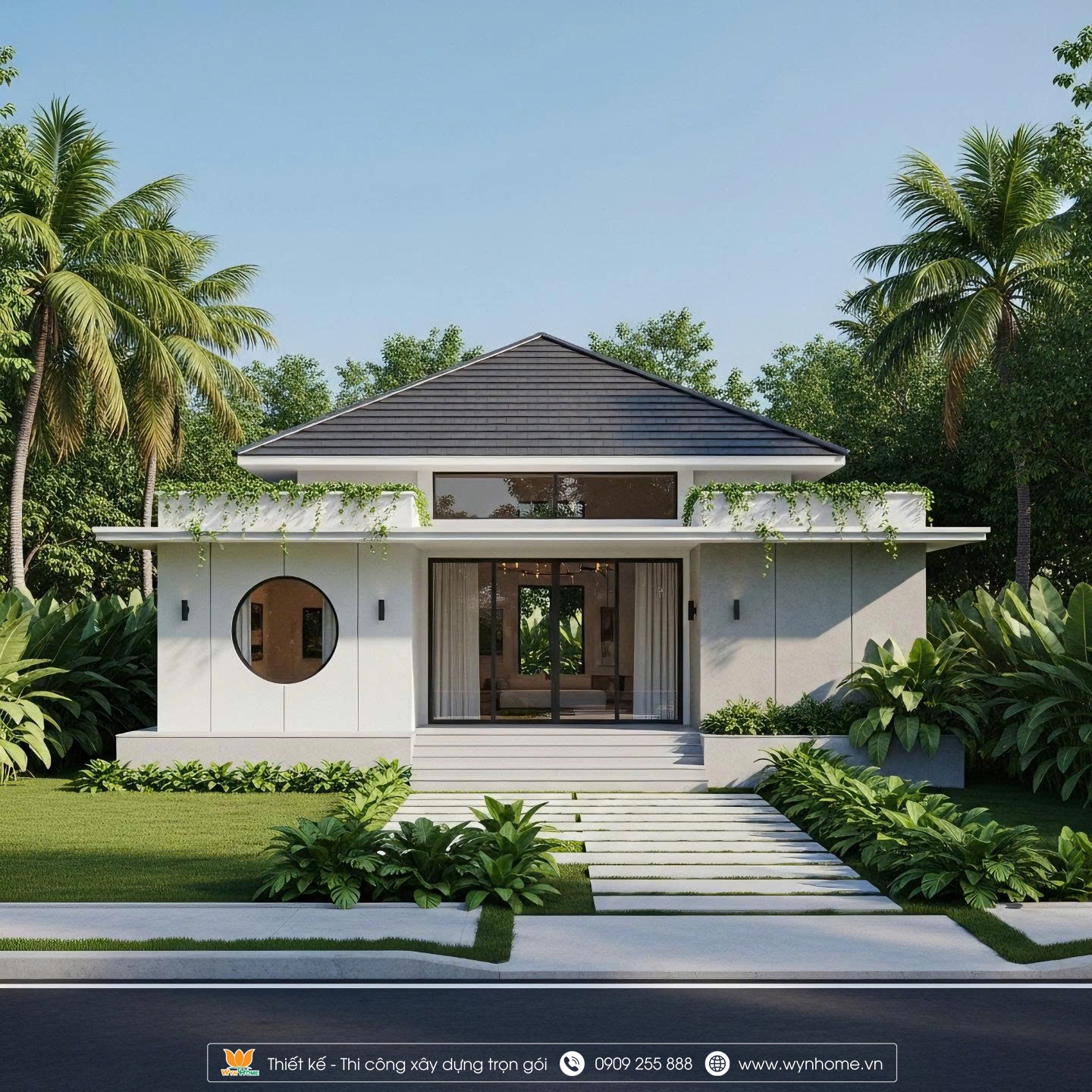 mẫu nhà biệt thự vườn 1 tầng đẹp