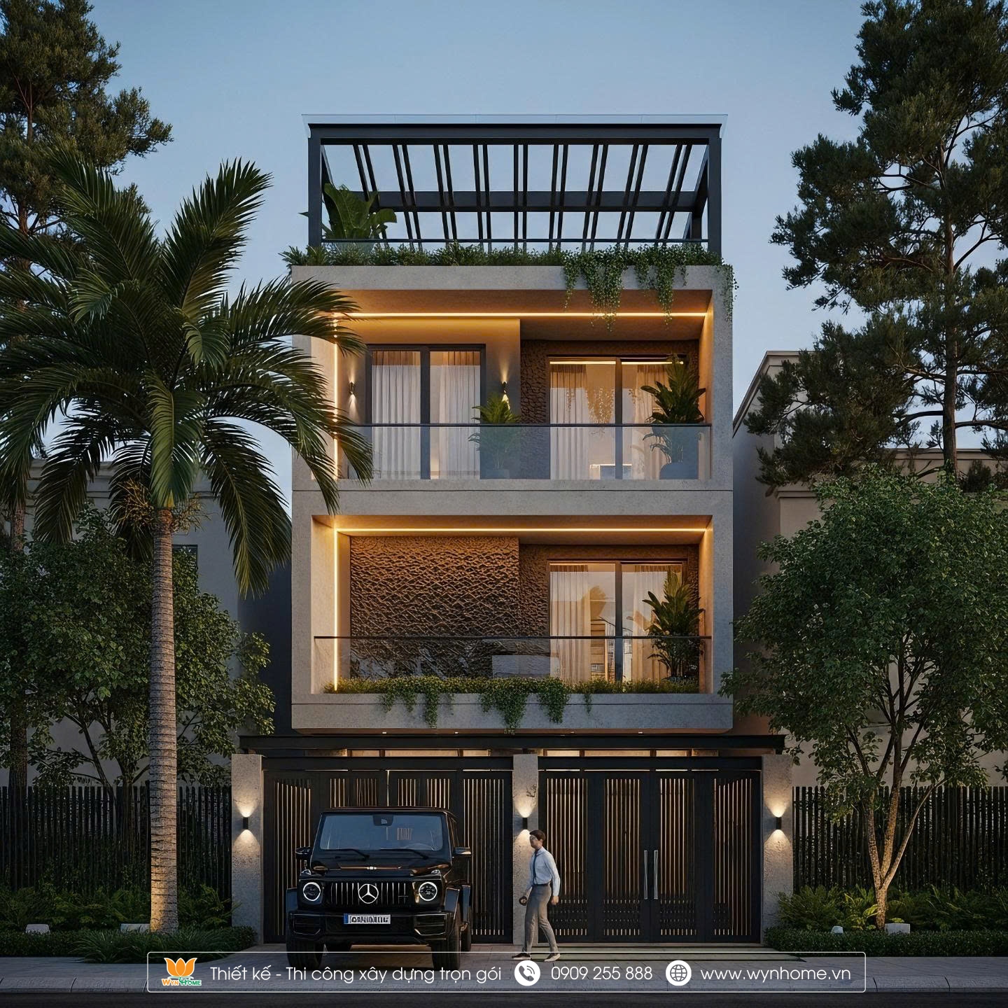 mẫu nhà 3 tầng đẹp hiện đại