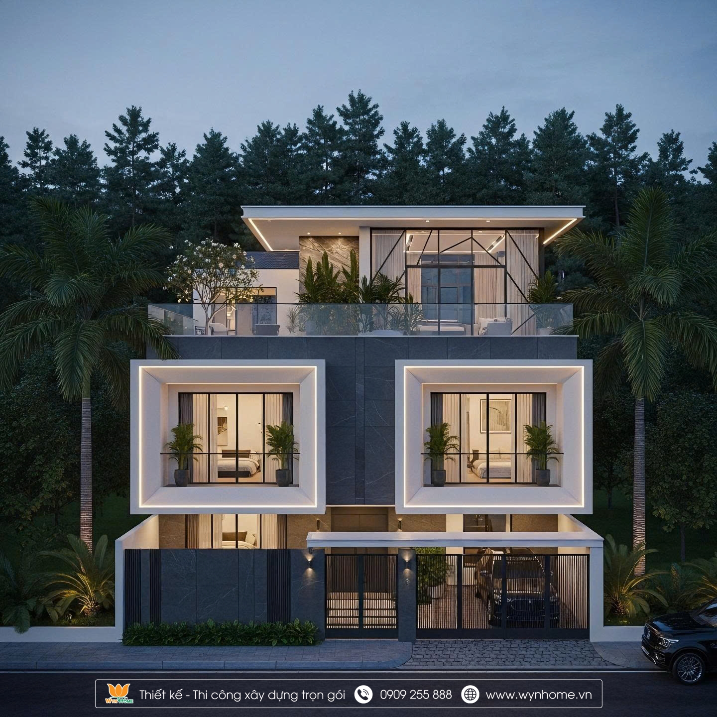 mẫu nhà 3 tầng đẹp hiện đại