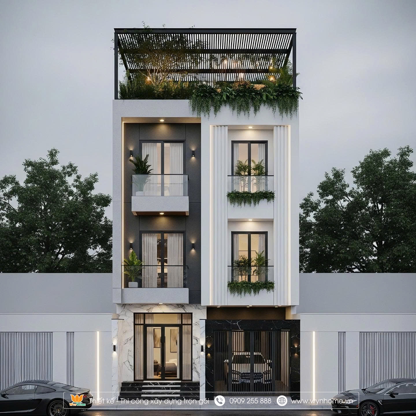 mẫu nhà 3 tầng đẹp hiện đại