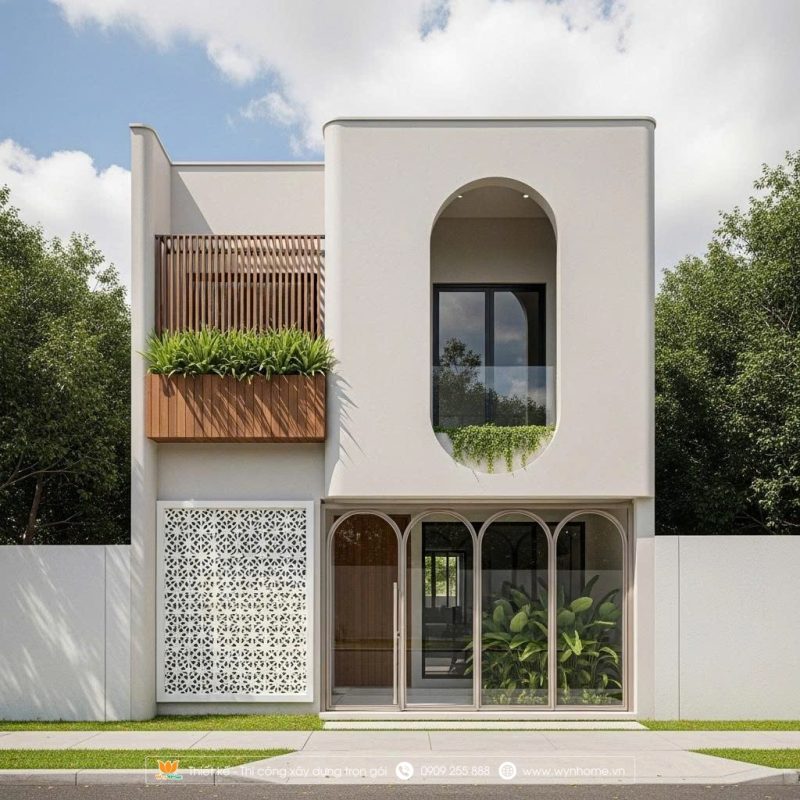 thiết kế nhà vuông 10x10 2 tầng