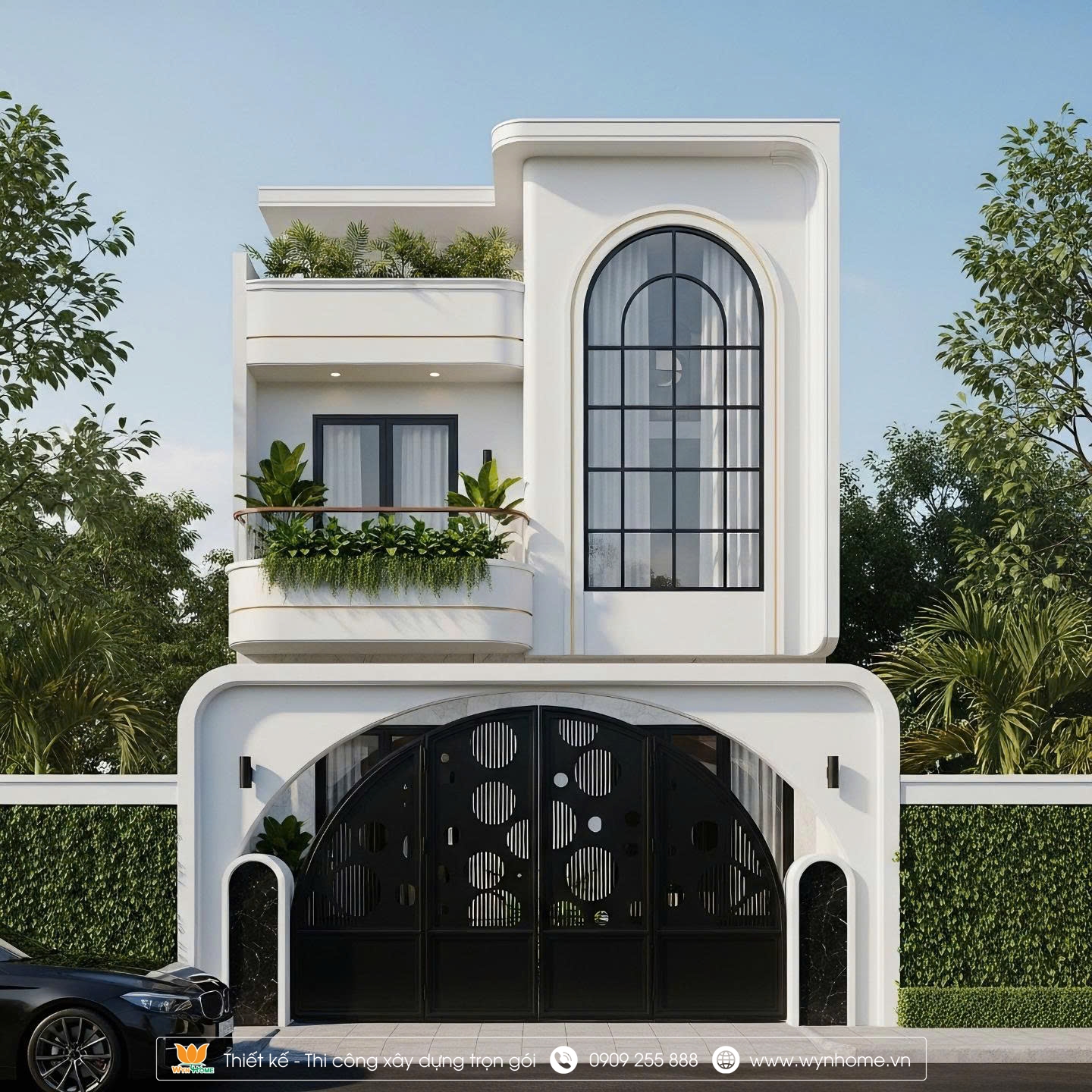 mẫu nhà phố đẹp 3 tầng
