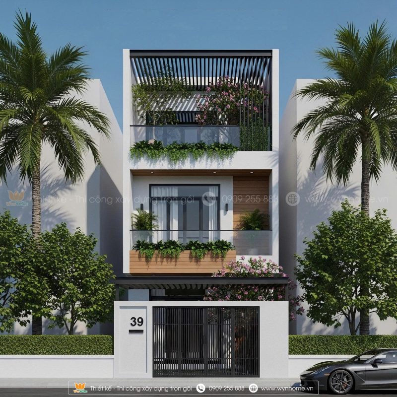 mẫu nhà phố đẹp 3 tầng