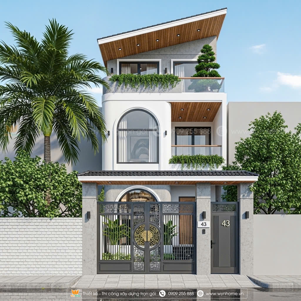 mẫu nhà phố đẹp 3 tầng