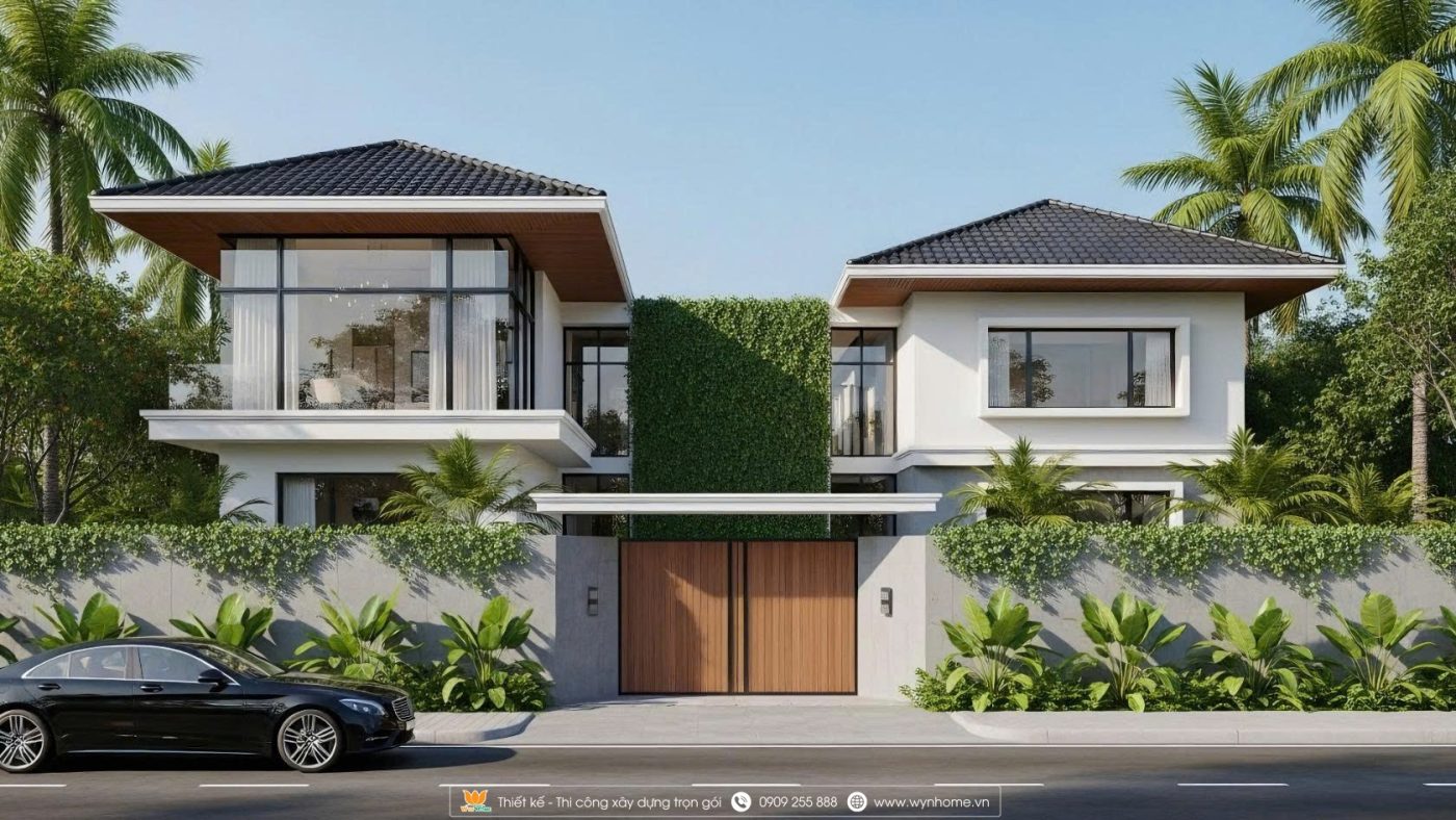 nhà biệt thự hiện đại 2 tầng